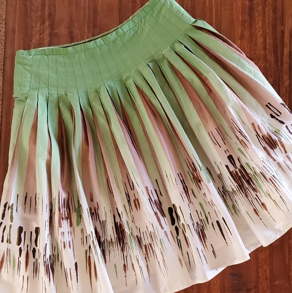 BCBG Maxazria Printed Pleated Midi Skirt - Picture 1 of 7